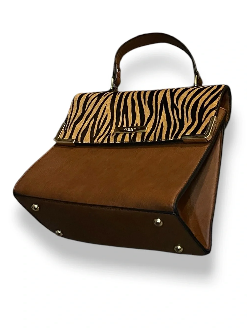 Dune London Zebra Calf Hair Brown Satchel Bag